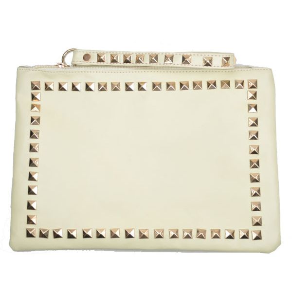 Bolsa elegante, branco Couro