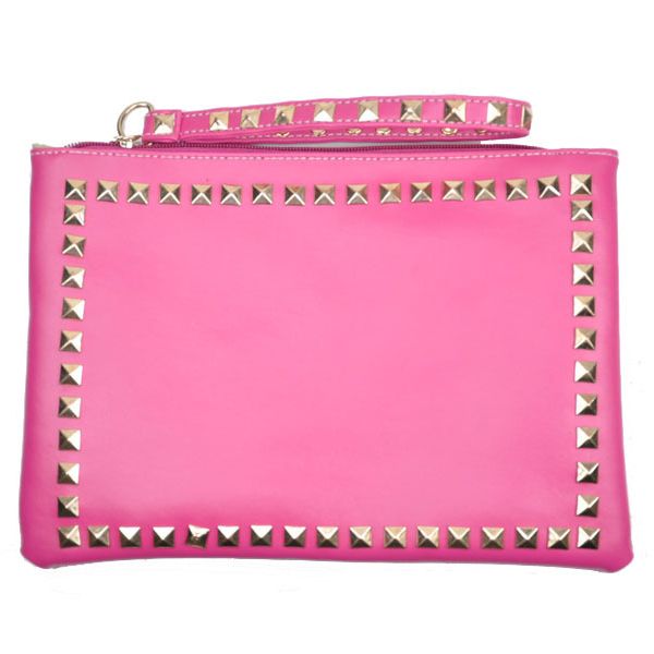 Bolsa elegante, pink Couro