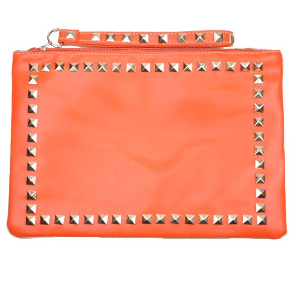 Bolsa elegante, laranja Couro